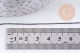 Chaine boule VINTAGE laiton gris metalgun facetté 1.2mm, x1 metre (G10587)