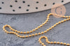 Chaine boule laiton doré lisse 1.5mm, fourniture créative,chaine boule, grossiste chaine,1.5mm,chaine dorée fine,x 5 mètres (G7981)