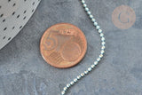 Chaine boules facettées turquoise laiton doré 1.5mm, x5 mètres (G7833)