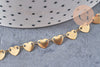 Chaine coeur acier inoxydable doré 14k cœur 6.5mm, x1 mètre (G6804)