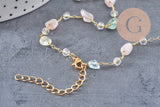 Collier Chaine collier pierre laiton doré 39.5cm, x1 (G10921)