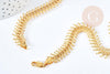 Chaine complète Fishbone acier inoxydable 304 doré 45cm,création de bijoux xxL en acier inoxydable x1 (G8358)