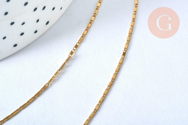 Chaine complète acier dorée 14k marine,chaine fantaisie,acier doré,chaine complète,1.7mm,45cm, x1 (G2209)