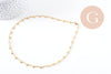 Collier Chaine complète avec fermoir acier inoxydable doré IP 14k 45cm étoile, x1 (G0430)