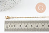 Collier Chaine complète avec fermoir acier inoxydable dorée satellite 1.5mm-45cm, x1 G9674