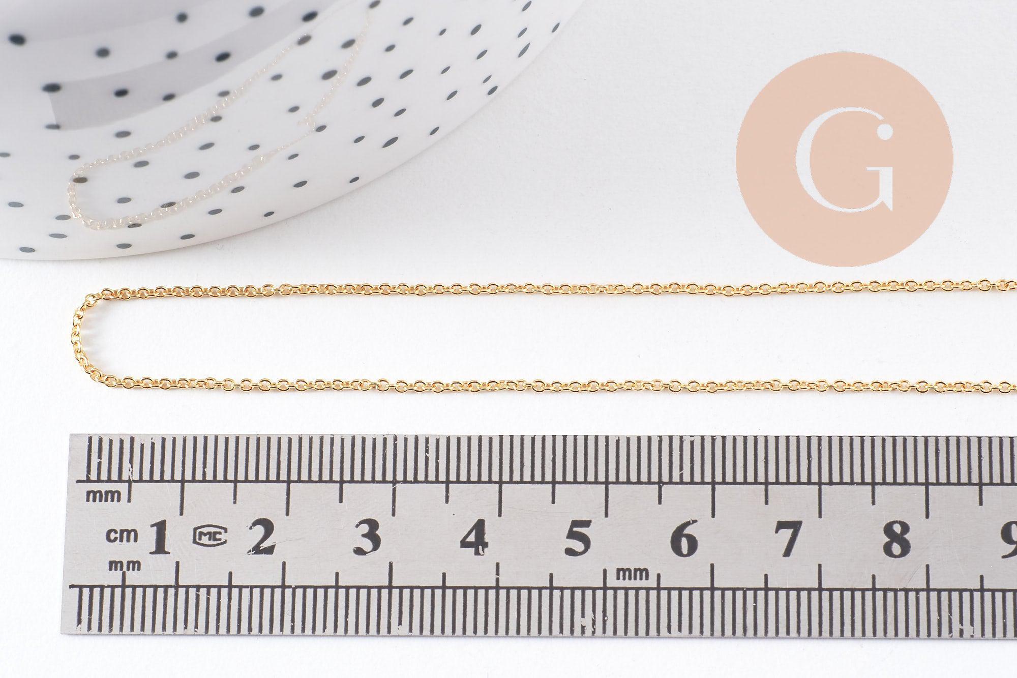 Collier Chaine complète forçat avec fermoir dorée or 16K 2mm/80cm, x1 (G1123)