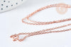 Collier Chaine complète laiton or rose forçat 45cm, collier dorée or rose, x1 (G8340)