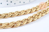 Chaine complète maille cubaine acier inoxydable doré 304 - 75.4cm, x1 (G6940)