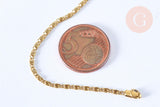 Collier Chaine complète maille myriade acier inoxydable 304 doré 44.5cm-2mm, x1 (G6976)