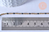 Chaine de cheville acier doré 14k résine noire chaine dorée 1.5-2mm/23cm, x1 (G3430)