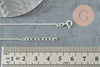 Chaine de cheville maille fantaisie très fine argent 925 massif 24cm, x1 (G9430)