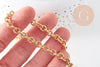 Chaine doré maille forçat texturée aluminium doré pâle 7mm,x1 mètre (G2827)