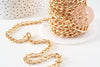 Chaine doré maille plate lisse aluminium doré pâle,chaine plate,10mm, x1 mètre (G5297)