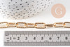 Chaine doré maille rectangle texturée aluminium doré 16x8x2mm,x1 mètre (G2784)
