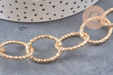 Chaine doré maille ronde texturée aluminium doré pâle 24mm, x1 mètre (G2783)
