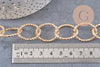 Chaine doré maille ronde texturée aluminium doré pâle 24mm, x1 mètre (G2783)
