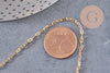 Chaine dorée 14 carats fantaisie texturée, chaine dorée,chaine plaquée or, 4mm x1metre, (G7039)