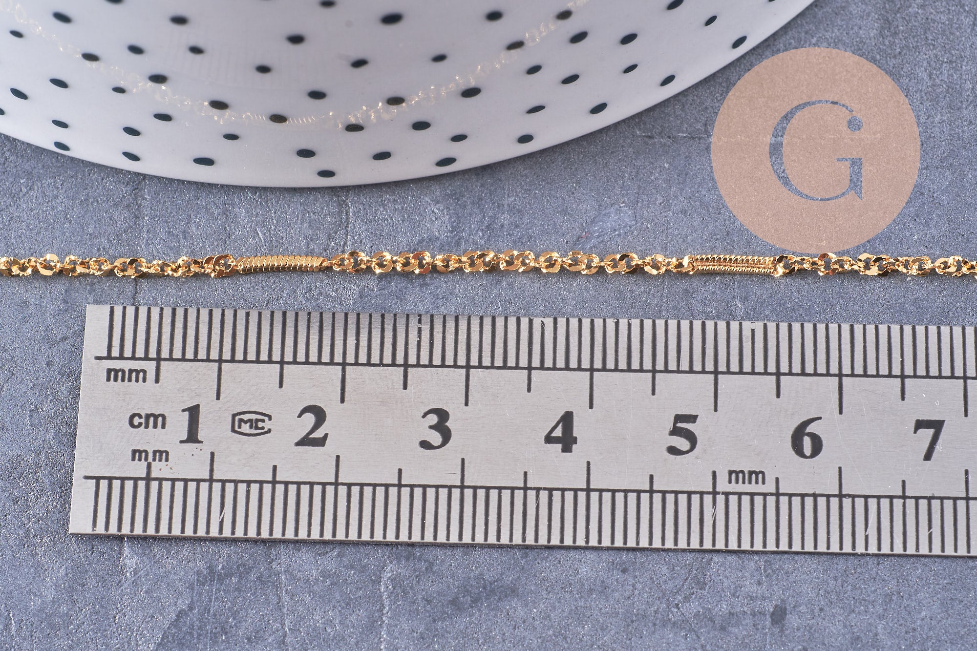 Chaine dorée 16 carats forçat serpent 2.5 microns,chaine dorée, cuivre doré,création bijoux, 1 metre,1.6mm, x 1Mètre (G0593)