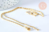 Chaine dorée fantaisie 14K, fourniture créative, chaine dorée, chaine collier, chaine complète,1.5 mm, 44.5cm, x1 (G0918)