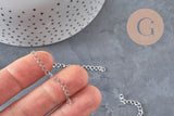Platinum stainless steel extension chain 47-53mm, x5 (G11186)