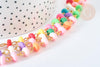 Chaine fer doré perles disques polymère multicolore heishi 6~7x3mm, bijoux heishi coloré, x1m (G7306)