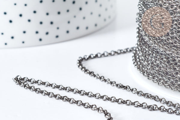 Chaine fer rollo noir métalgun 2.5mm, x5 mètres (G8139)