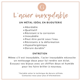 Collier Chaîne fine avec fermoir acier doré inoxydable émail rose 45cm, création bijoux fantaisie sans nickel, x1 (G7130)
