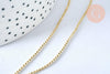Chaine fine boule avec fermoir laiton doré facettes 45cm-1.2mm, x1 (G0035)
