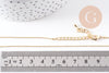 Chaine fine dorée boule 16K 2.5microns,chaine collier, chaine dorée chaine complète,chaine dorée,1mm,45cm, x1 (G0637)
