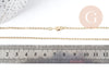 Chaine fine dorée maille forçat 16K 2.5 microns 1.5 mm- 39cm, collier chaine complète dorée avec fermoir, x1 G8924