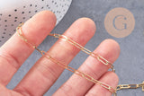 Chaine fine dorée rectangle 16K,chaine plaquée or 2.5 microns, chaine collier dorée,1.8 mm, x 1Mètre (G2938)