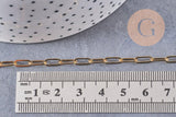 Chaine fine dorée rectangle 16K,chaine plaquée or 2.5 microns, chaine collier dorée,1.8 mm, x 1Mètre (G2938)