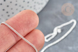 Chaine fine maille plate laiton argenté 1mm, x5 mètres (G2372)