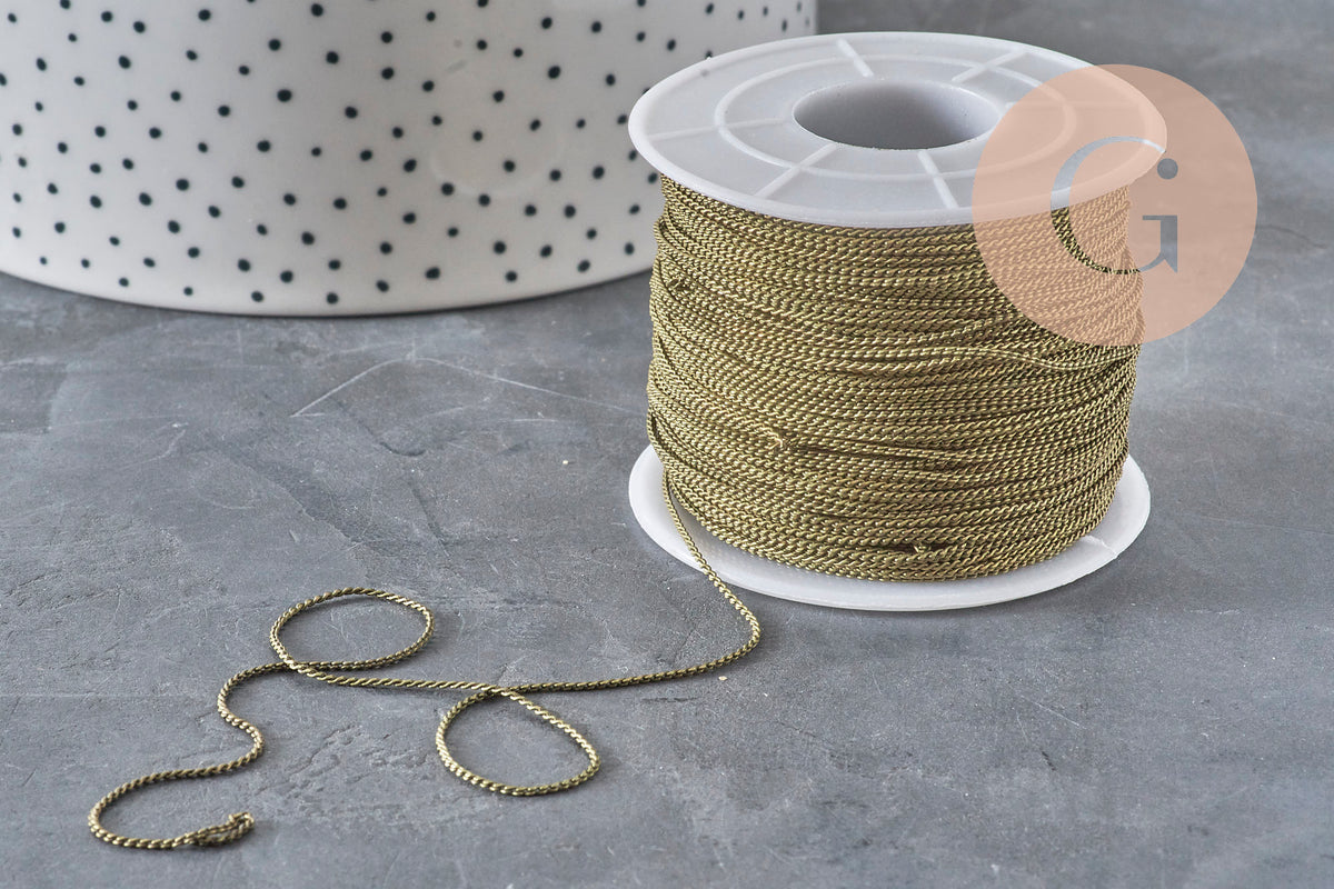 Chaine fine serpent laiton bronze 1mm, x 5mètres (G11334)-Chaînes-Gingerlily Perles