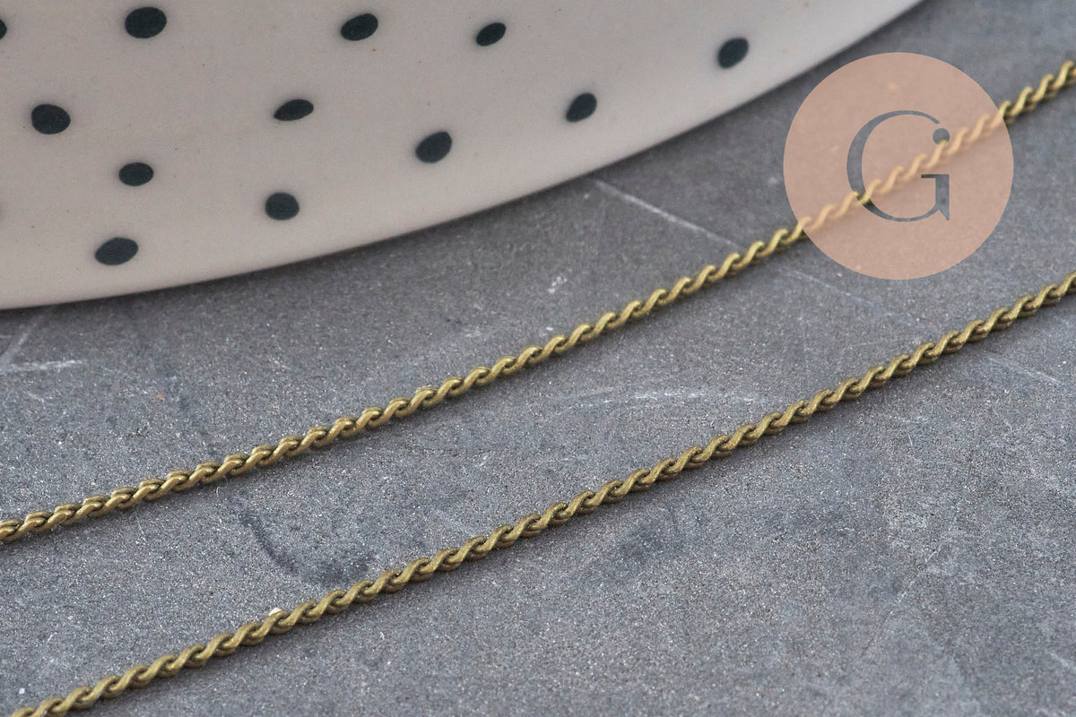 Chaine fine serpent laiton bronze 1mm, x 5mètres (G11334)-Chaînes-Gingerlily Perles