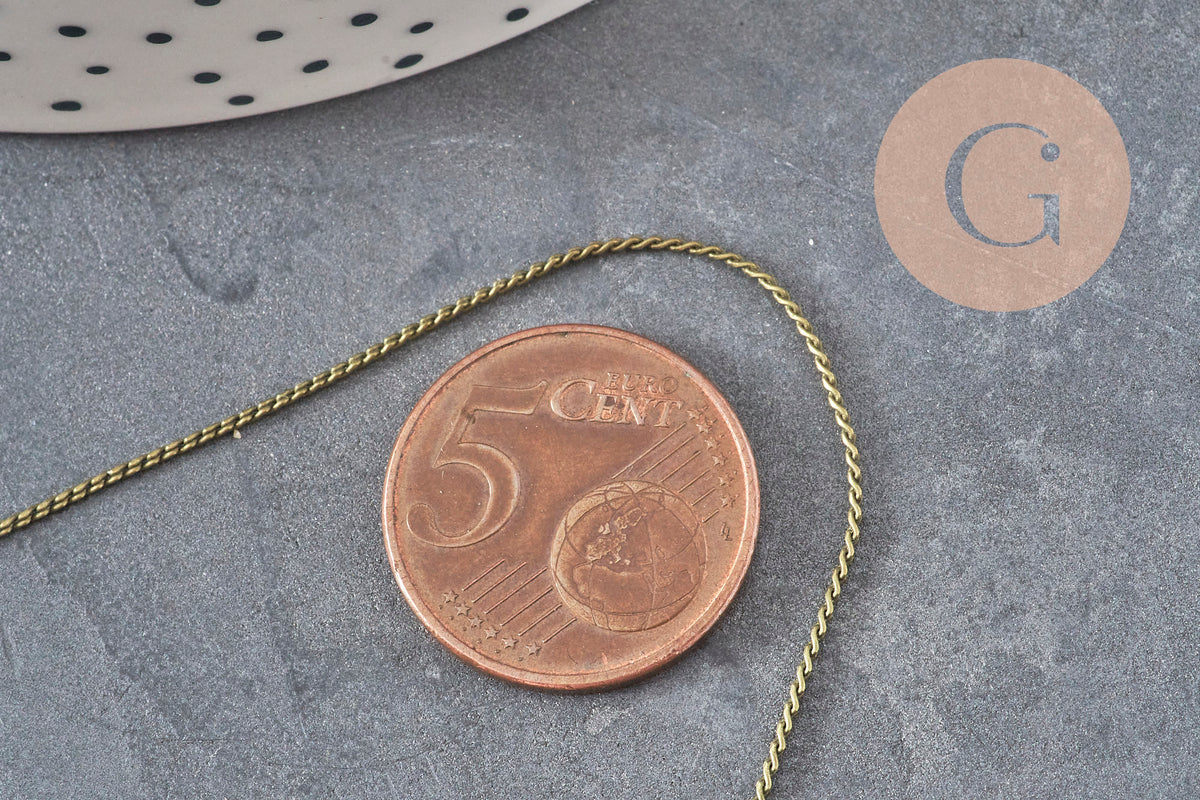 Chaine fine serpent laiton bronze 1mm, x 5mètres (G11334)-Chaînes-Gingerlily Perles