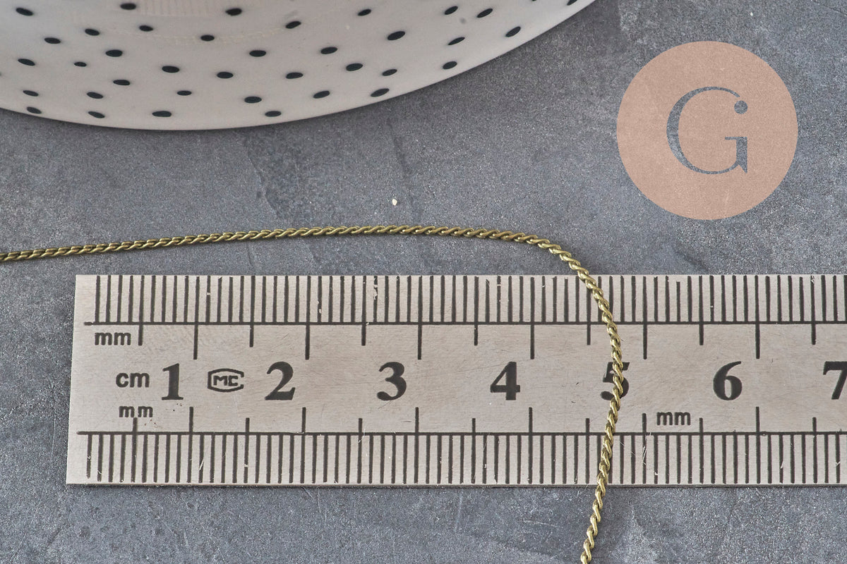 Chaine fine serpent laiton bronze 1mm, x 5mètres (G11334)-Chaînes-Gingerlily Perles