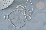 Chaine fine serpent laiton platine 1mm x1 mètre (G1420)