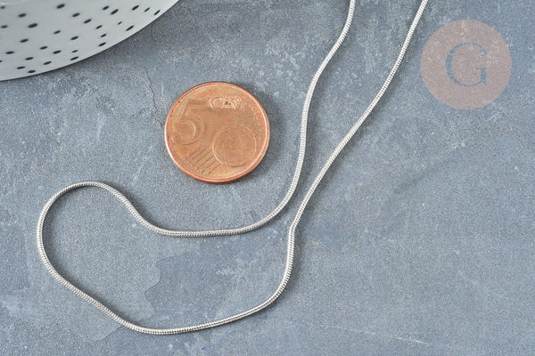 Chaine fine serpent laiton platine 1mm x1 mètre (G1420)