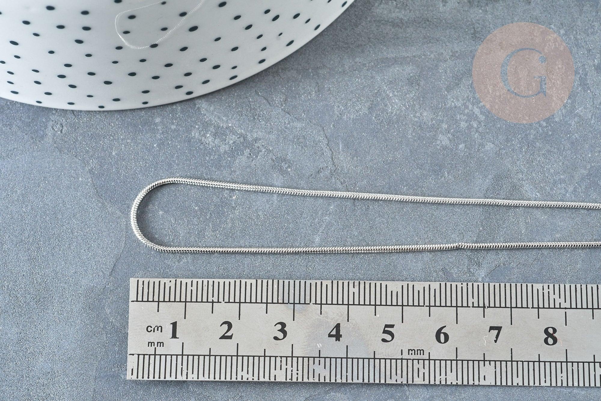 Chaine fine serpent laiton platine 1mm x1 mètre (G1420)