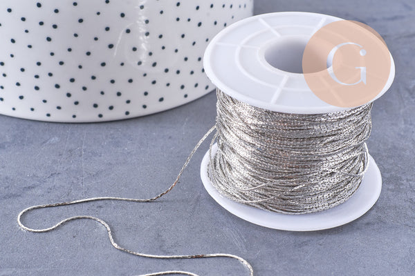Chaine fine serpentine laiton platine 0.9 mm, x5 metres (G1409)