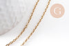 Chaine forçat acier 304 inoxydable doré IP 18k 2.5mm, x1 mètre (G10523)