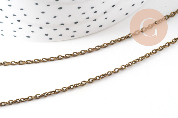 Chaine forçat fer bronze 3x2mm, x5 mètres (G0737)