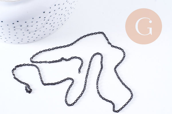 Chaine forçat fer noir intense 3.25mm, x1 mètre (G10744)