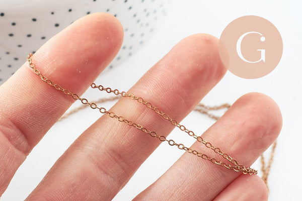 Chaine forçat laiton brut 1.5mm,création bijoux, grossiste chaine laiton brut, x5 metres (G9735)