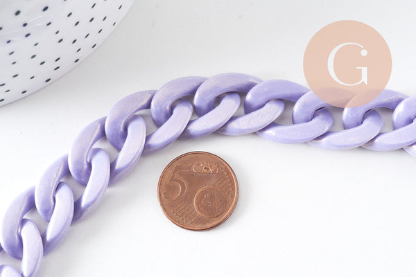 Chaîne gourmette acrylique couleur mixte 24mm, création de bijoux , 24mm x1 mètre (G7062)