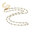 Chaine laiton doré 18k fantaisie résine noire 2mm,40cm, x1 (G3132)