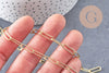 Chaine laiton doré 18k maille rectangle large,14x4.5mm, x 1Mètre (G2549)