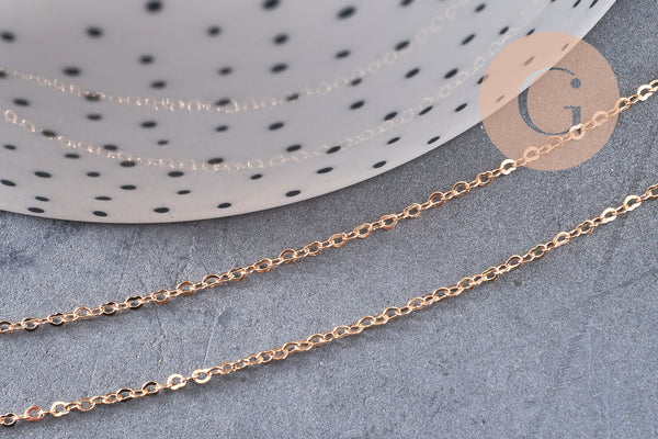 Chaine laiton doré maille coeur 1.8x2.4mm, x1 mètre (G4542)