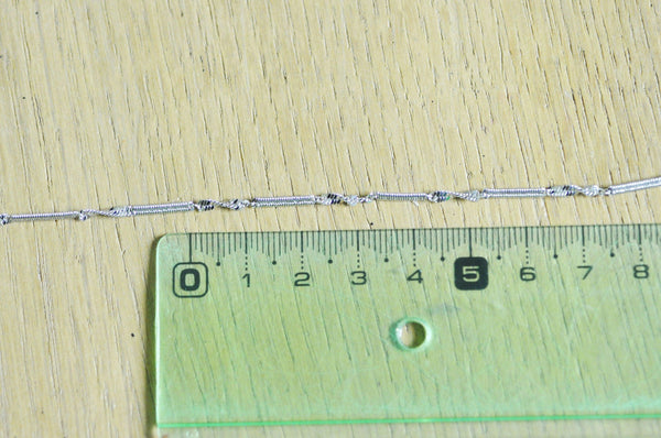 Chaine laiton or blanc fantaisie x1mètre, chaine collier création bijoux, chaine plaquée rhodium, X 1Mètre G5351